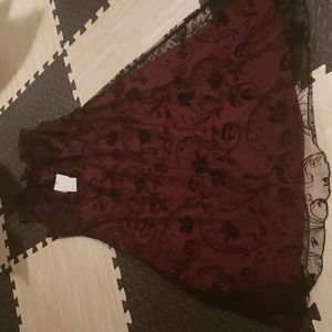 Acevog Women's burgundy lace dress